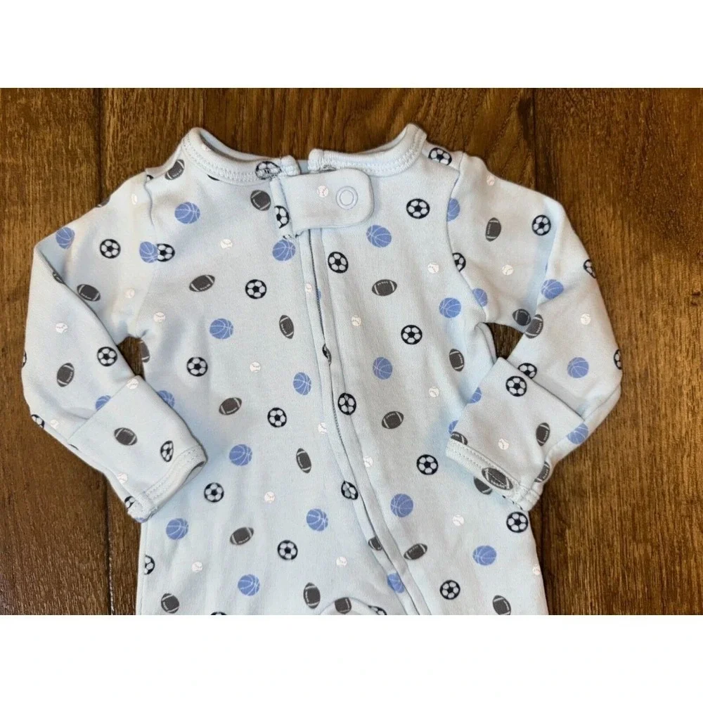 Carters Preemie Baby Boy Sleeper Sports Baseball Football‎ Outfit Zipper Doll